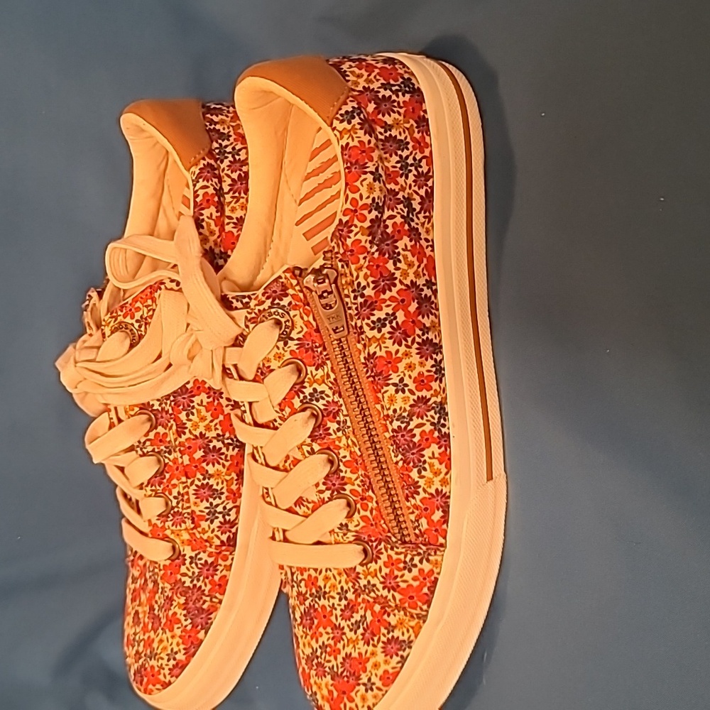 Taos Footwear Women's Floral Sneakers - Red and Yellow - Picture 3 of 7